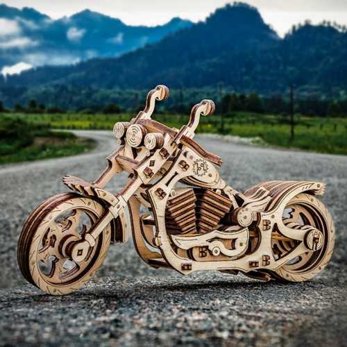 3D-Holzbausatz –⁠  Cruiser-Motorrad
