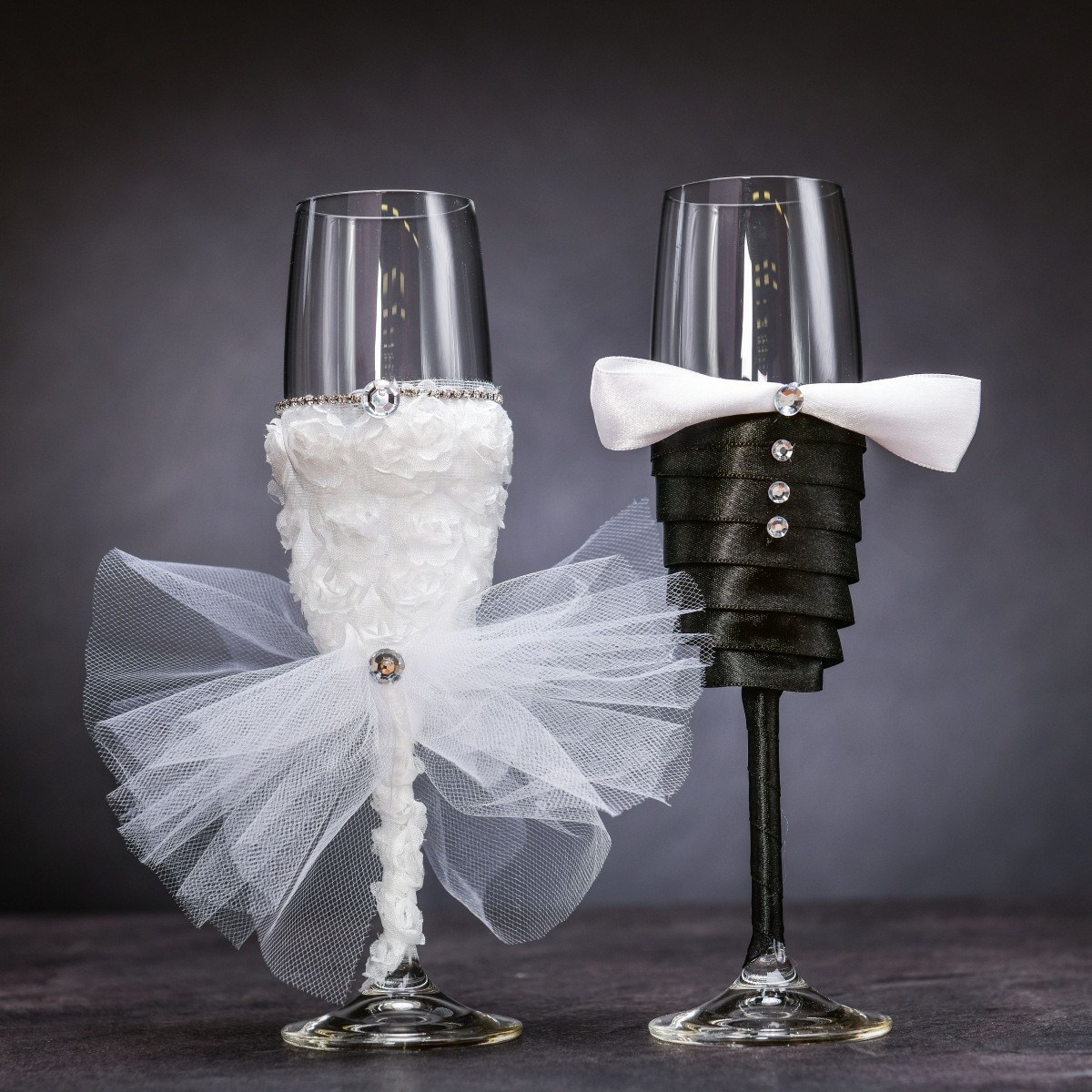 Svatební skleničky pro nevěstu a ženicha
