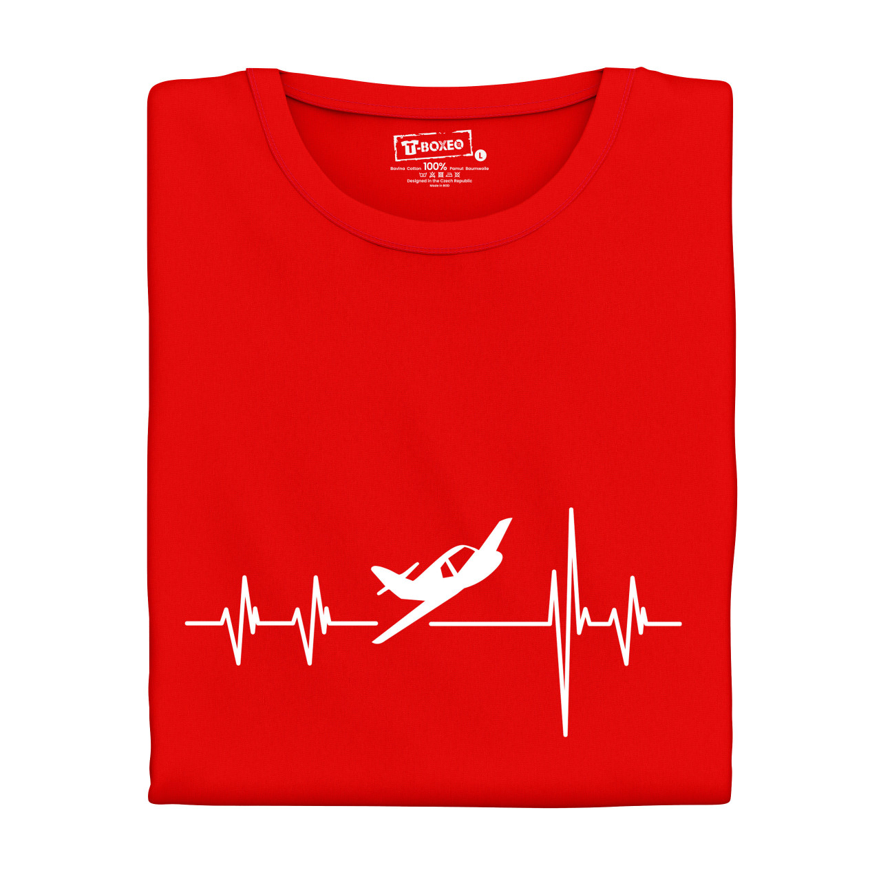 Pánské tričko s potiskem "Srdeční tep Sportovní letadlo"