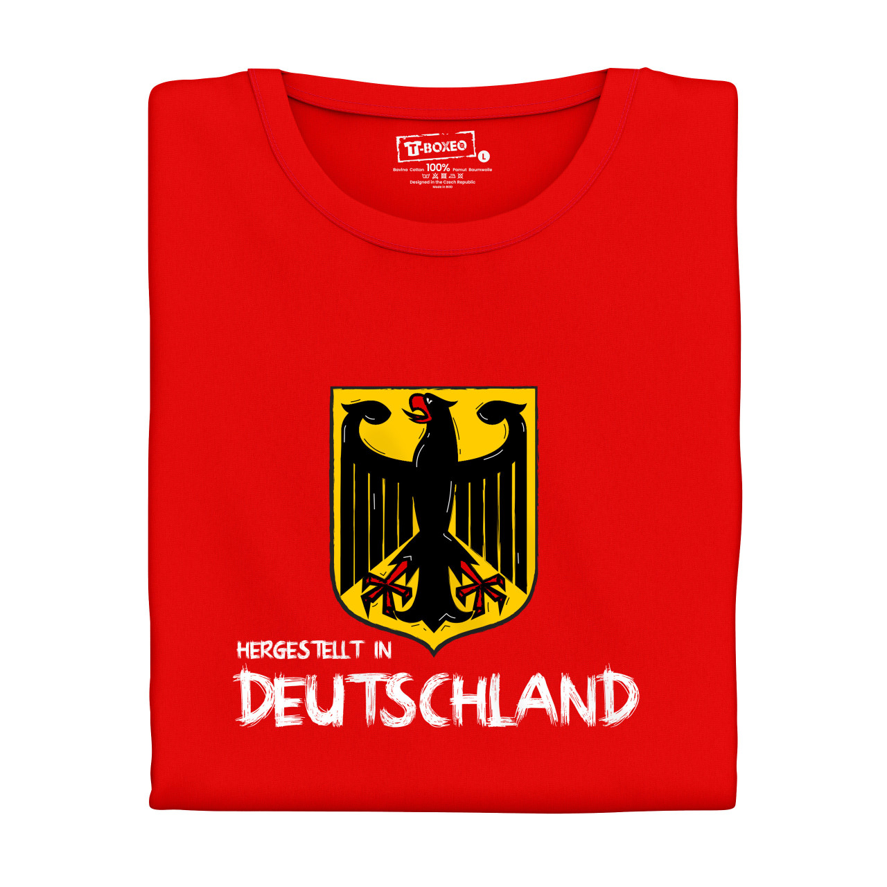 Dámské tričko s potiskem "Hergestellt in Deutschland" DE