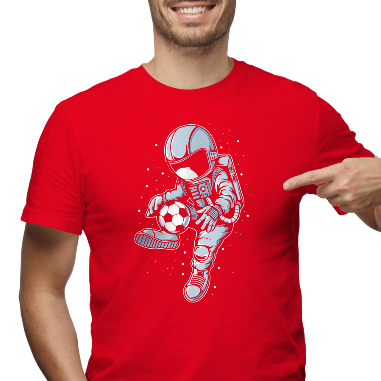 Pánské tričko s potiskem “Astronaut fotbalista”