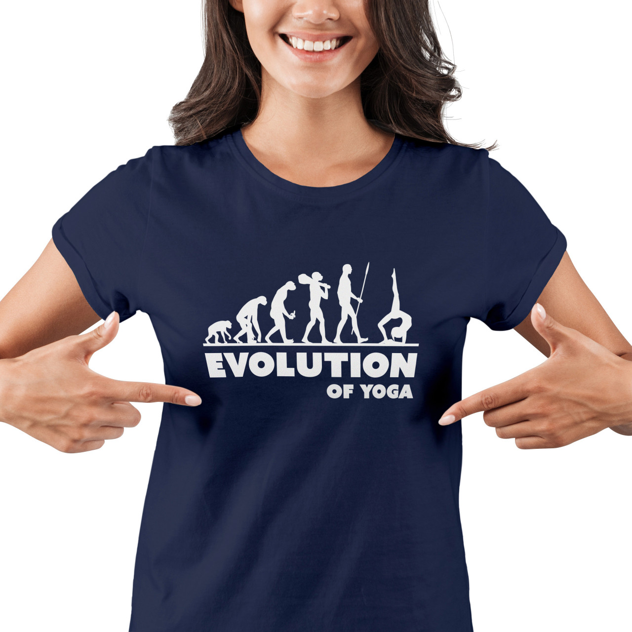 Dámské tričko s potiskem "Evoluce Jógy"