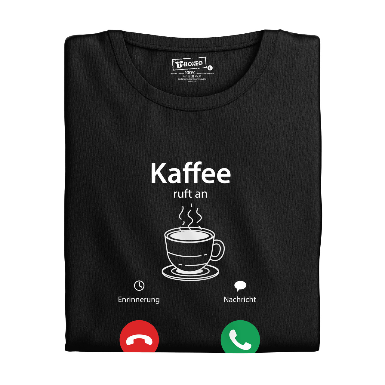 Dámské tričko s potiskem "Káva volá" DE