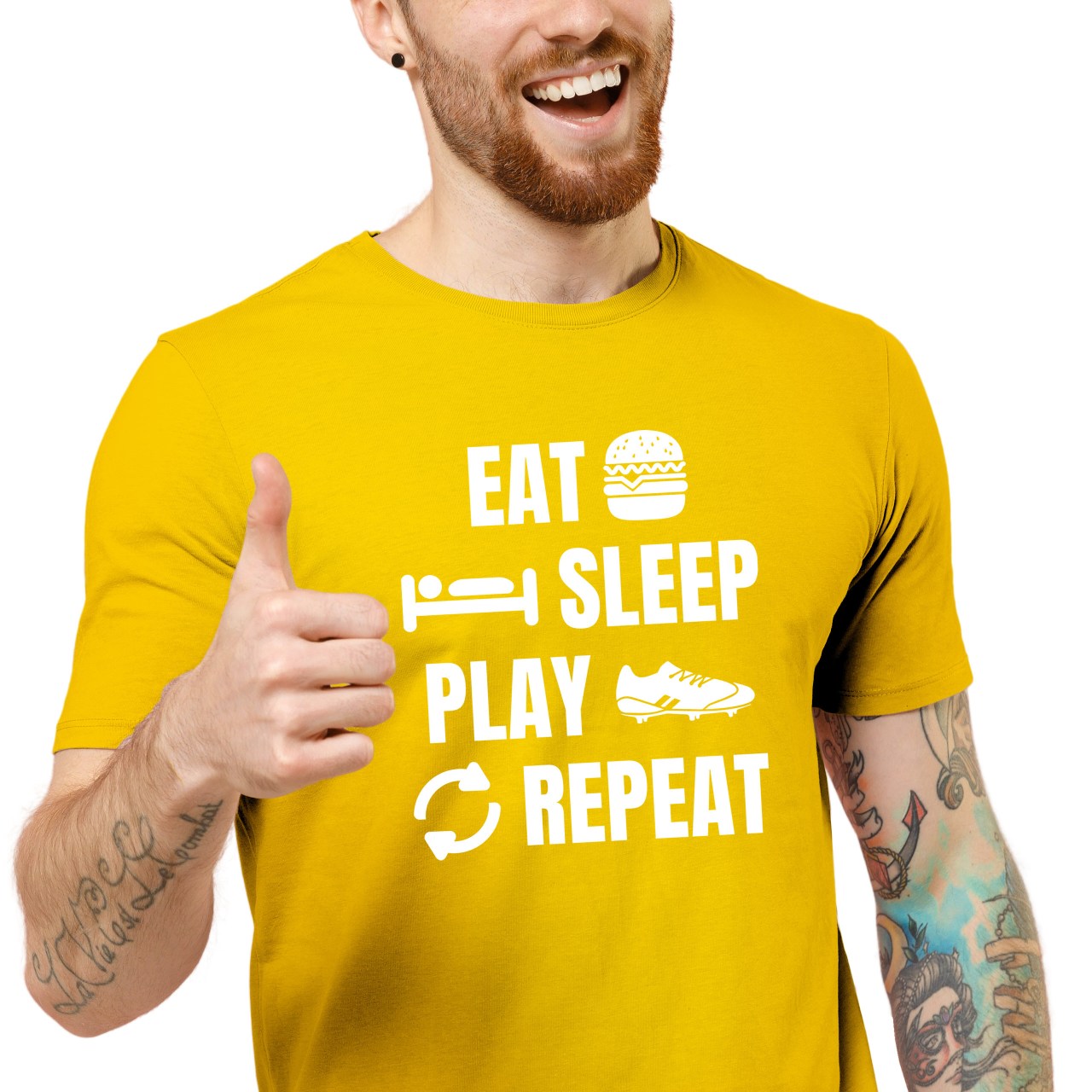 Pánské tričko s potiskem "Eat, sleep, play Football"