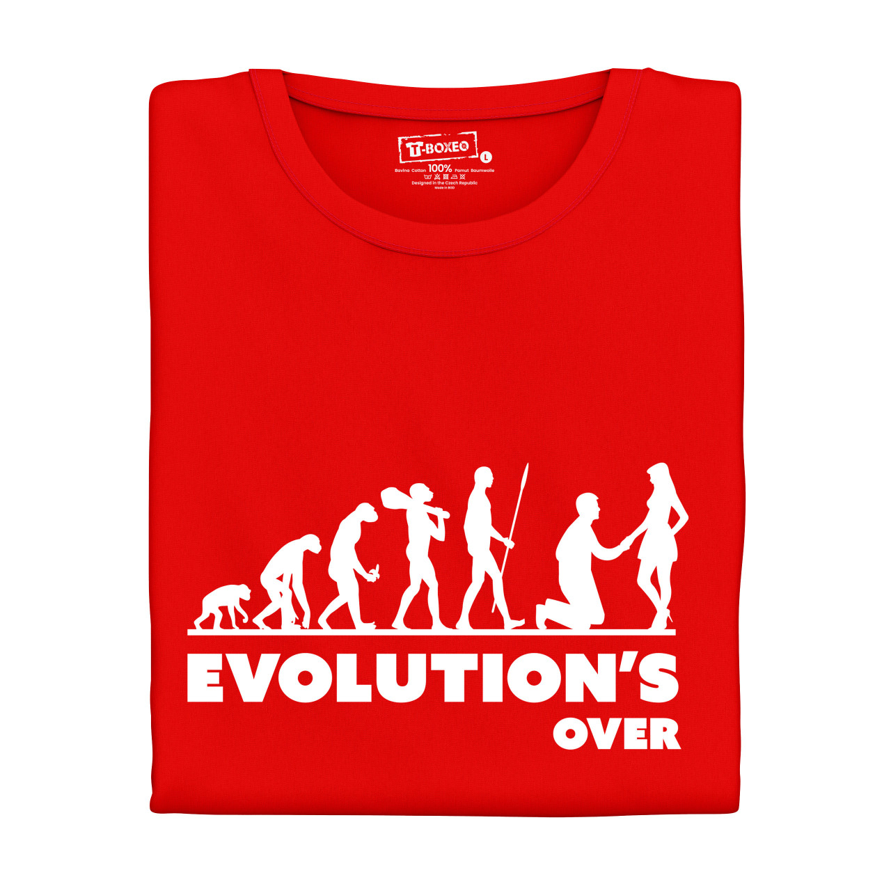 Pánské tričko s potiskem "Evoluce Podpantofláka"