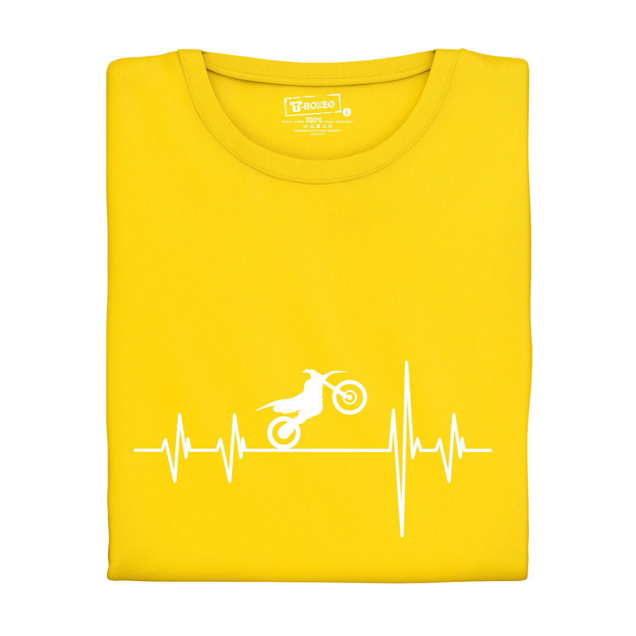 Pánské tričko s potiskem "Srdeční tep Terénní motorka"