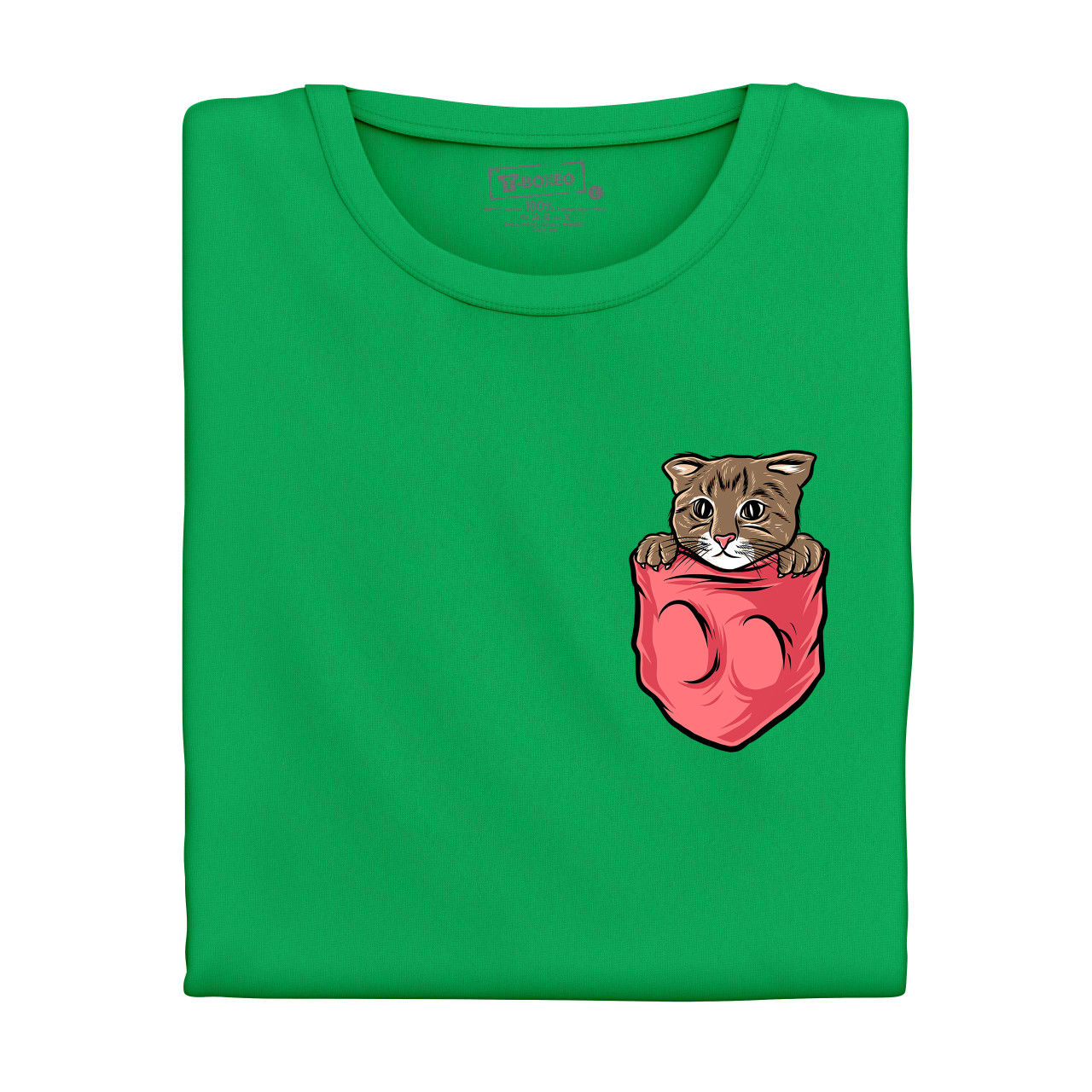 Dámské tričko s potiskem "Kotě v kapsičce"