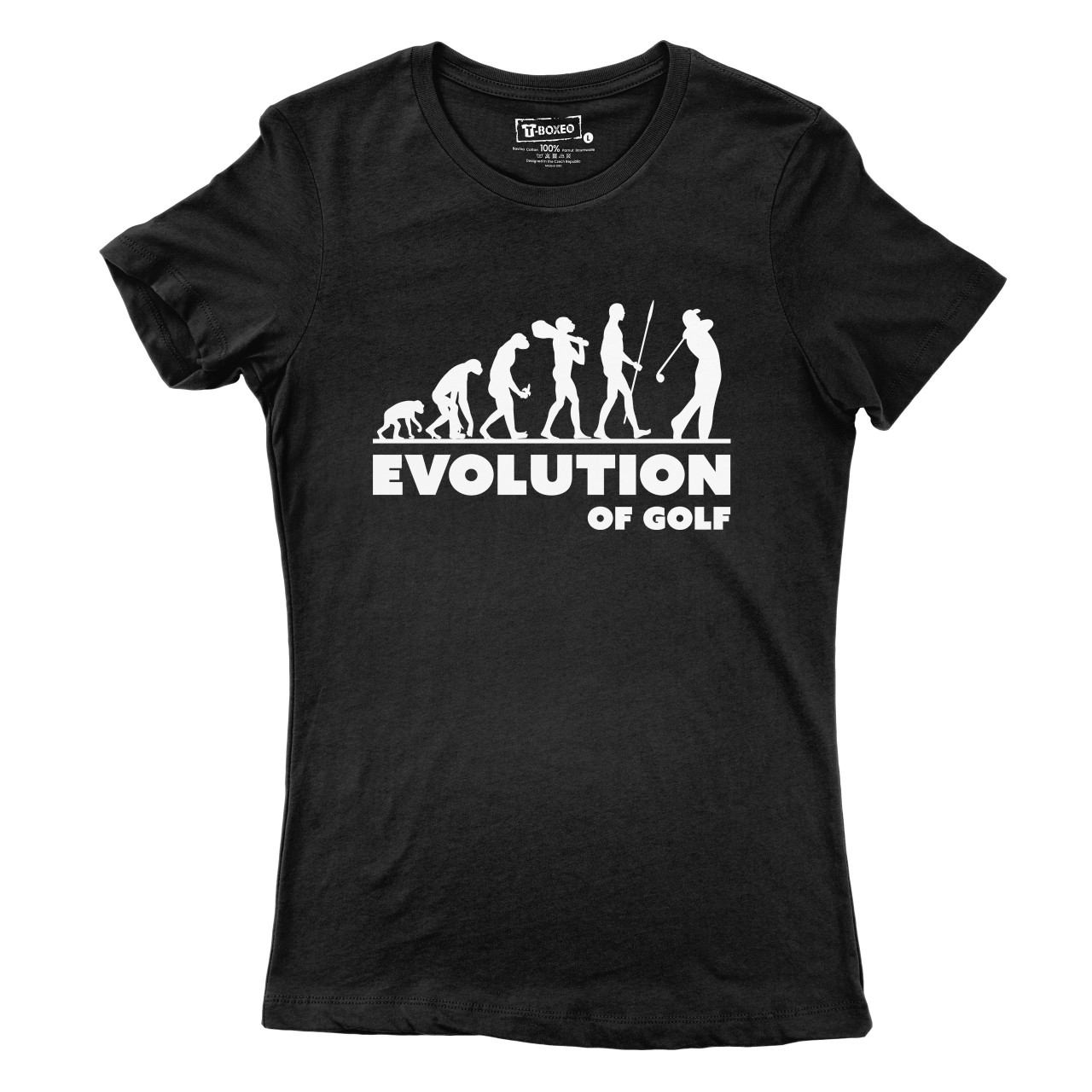 Dámské tričko s potiskem "Evoluce Golfistky"