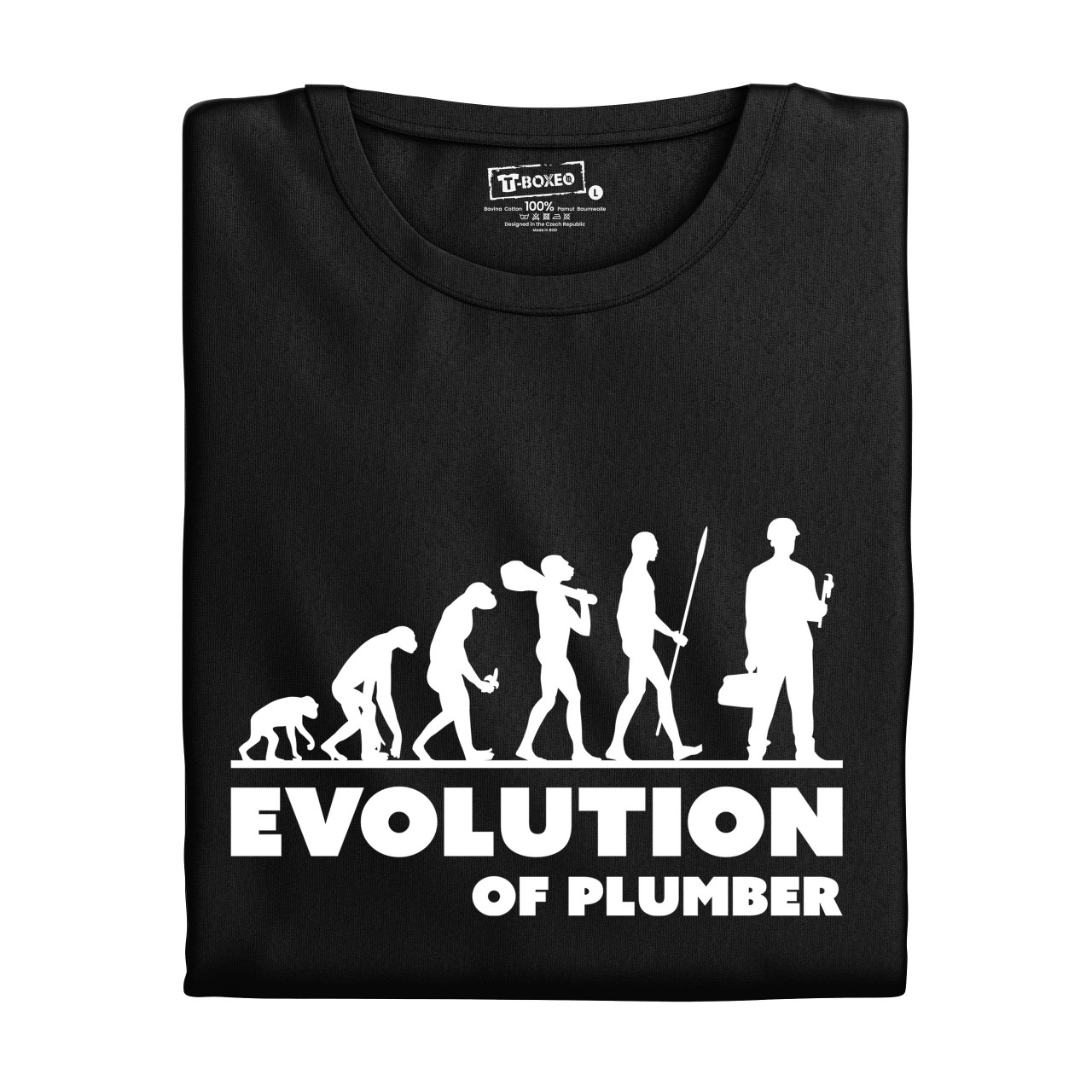 Pánské tričko s potiskem "Evoluce Instalatéra"