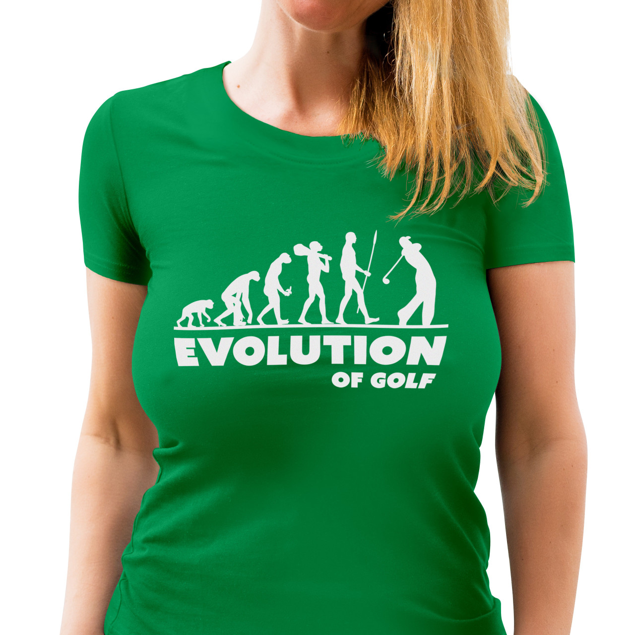 Dámské tričko s potiskem "Evoluce Golfistky"