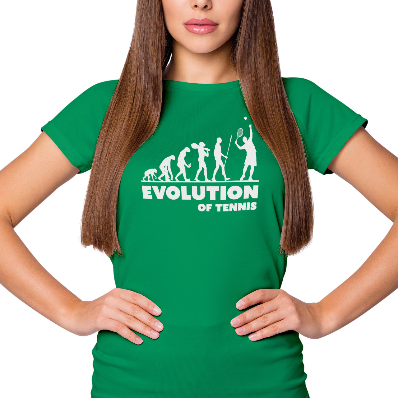 Dámské tričko s potiskem "Evoluce Tenistky"