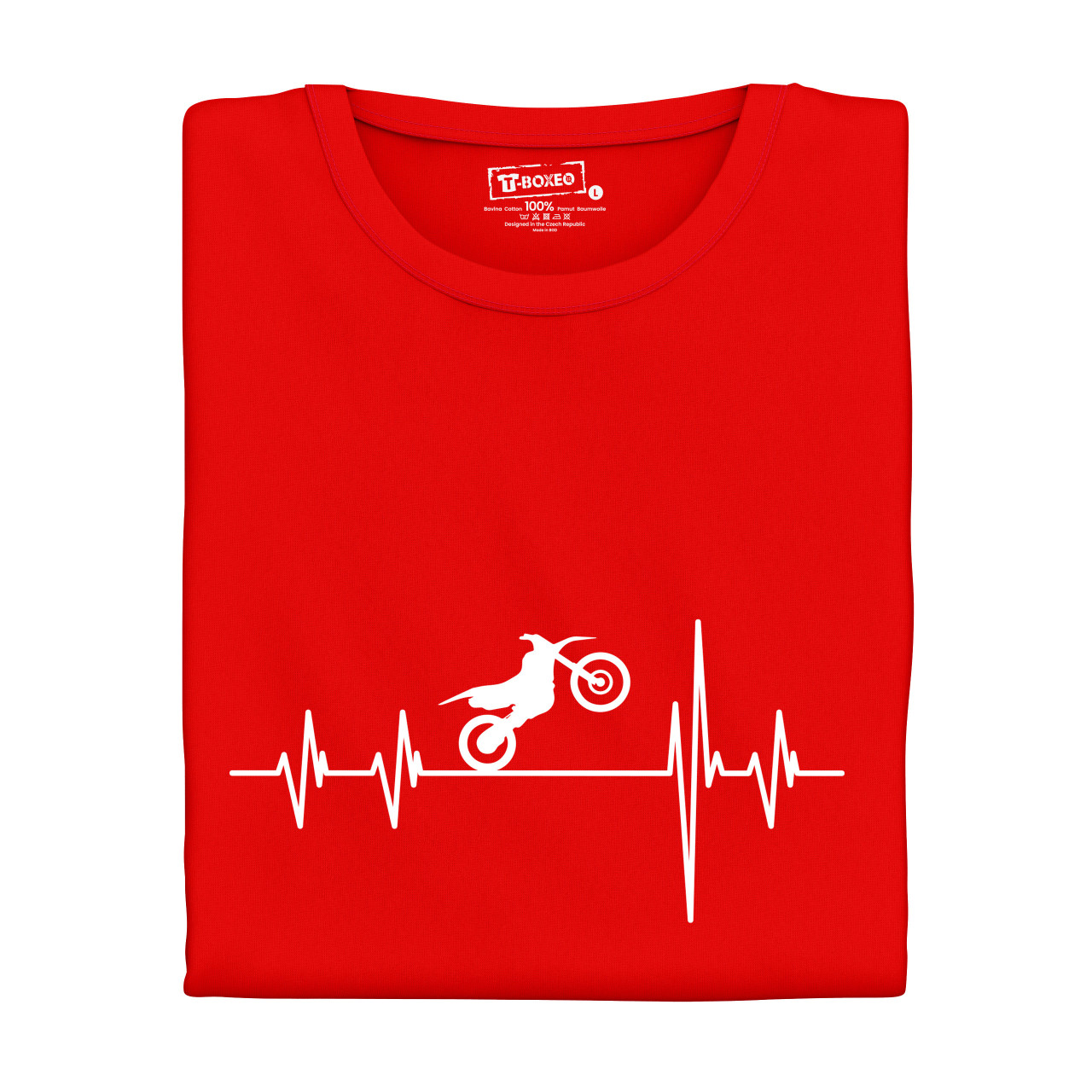 Pánské tričko s potiskem "Srdeční tep Terénní motorka"