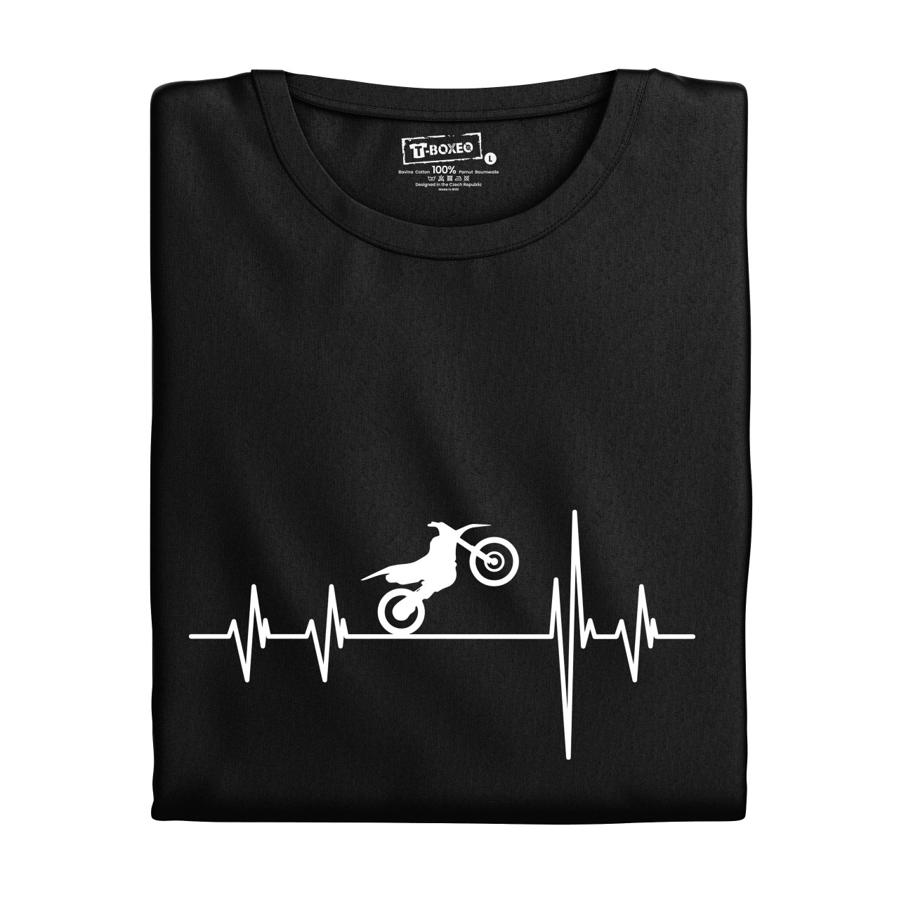 Dámské tričko s potiskem "Srdeční tep Terénní motorka "