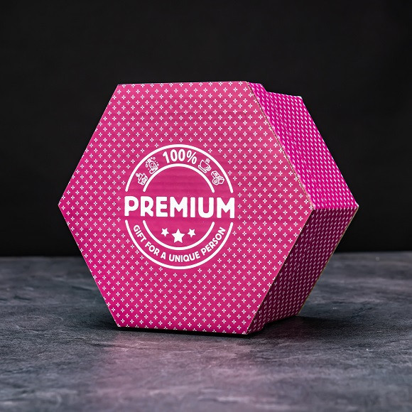 Hexagon plný prémiové kávy XXL - Fialový