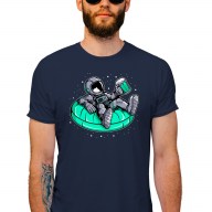 Pánské tričko s potiskem “Astronaut s pivem na lehátku”