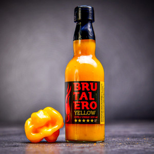 Fermentierte scharfe Soße Volim Ljuto Brutalero Yellow mit Trinidad Scorpion und Fatalii 100 ml 