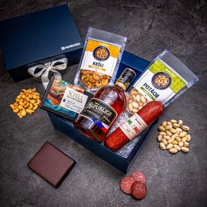 Giftboxeo Geschenkbox (royal blue) - Mit Rum Republica