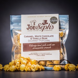 Luxuriöses Karamellpopcorn mit weißer Schokolade und Vanilleschote 32 g