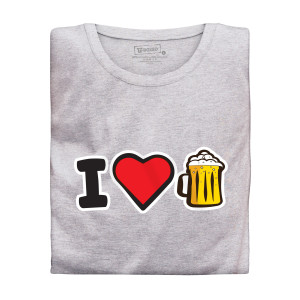 Herren-T-Shirt mit Aufdruck “I❤🍺️️”