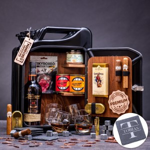 Manboxeo Kanister-Bar Schwarz mit Rum Premium 