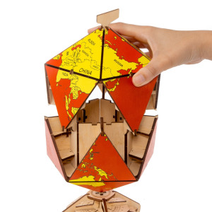 3D-Holzbausatz - Roter Ikosaeder-Globus