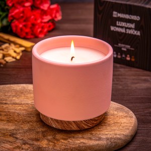 Elegante Duftkerze mit Sojawachs und intensivem Duft – Santal & Rose 400 g