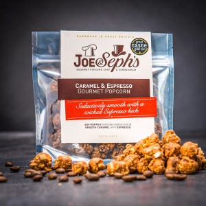 Luxuriöses Karamellpopcorn Joe & Sephs mit Espresso-Geschmack 32 g