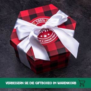 Surpriseboxeo-Geschenkset Flanell mit Bier und Fleisch