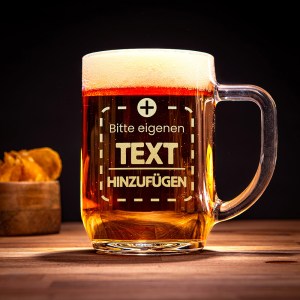 Gläserner Bierkrug mit s Ihrem eigenen Gravur 0,5