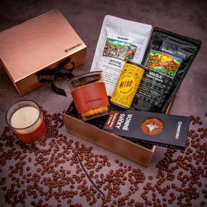 Giftboxeo Geschenkbox (rose gold) - Voller Kaffee & Düfte