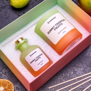 Exklusives Geschenkset aus Duftkerzen und Aroma-Diffusor mit intensivem Duft – Sunny Tropical Fruits