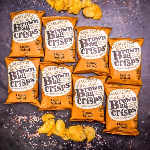 Knusprige, leicht gesalzene handgemachte Brown Bag Crisps 40 g